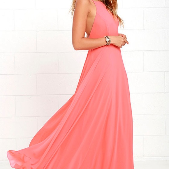 Lulus Coral Maxi Dress - Picture 2 of 2